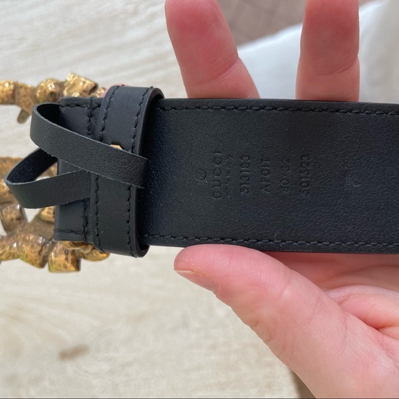 Gucci Leather Belt with Multicolor Buckle - Picture 3 of 3